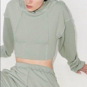 Guizio Croppped Contrast Stich Hoodie